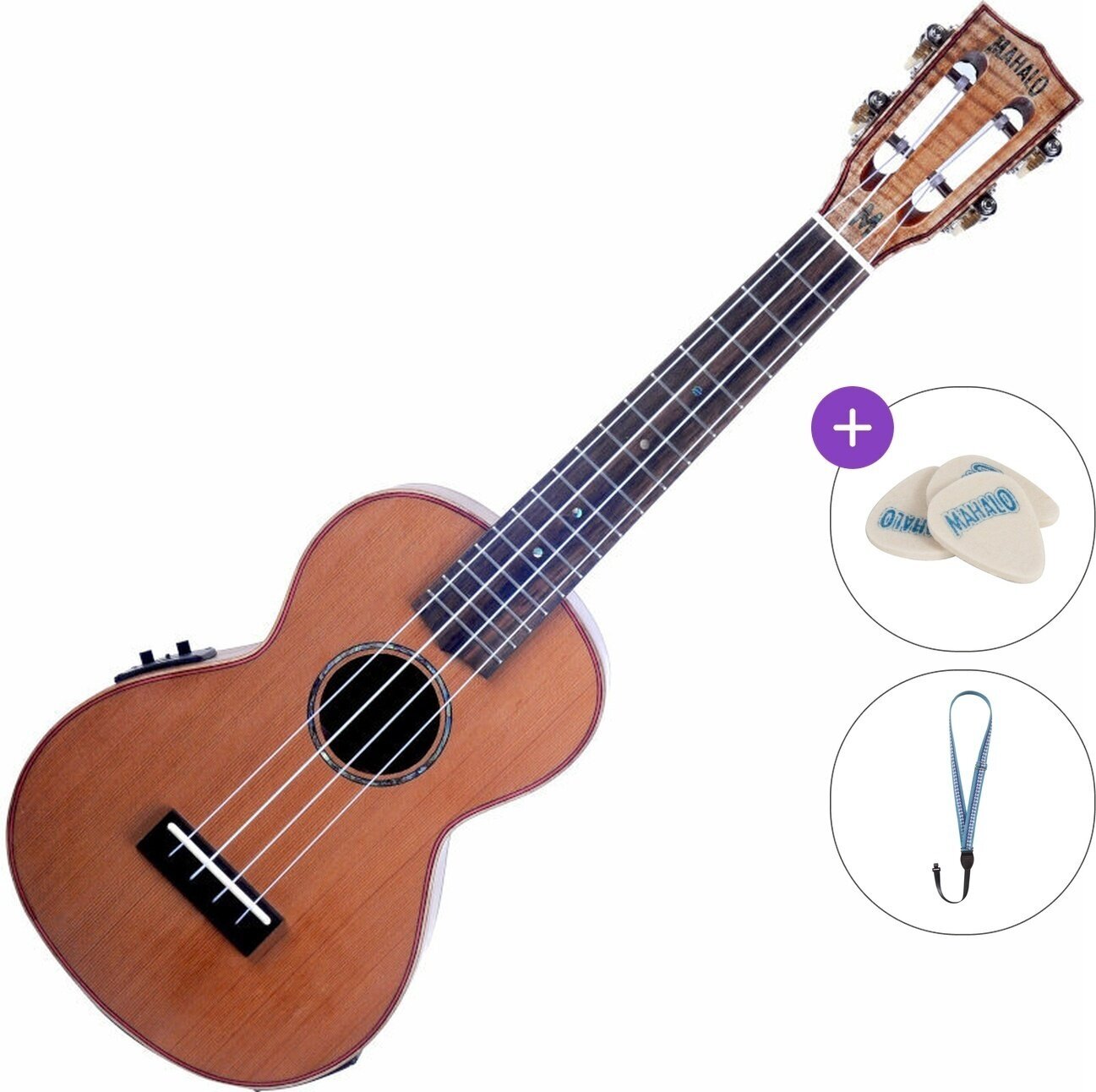 Koncertu ukulele Mahalo MM2E Basic SET Natural Koncertu ukulele