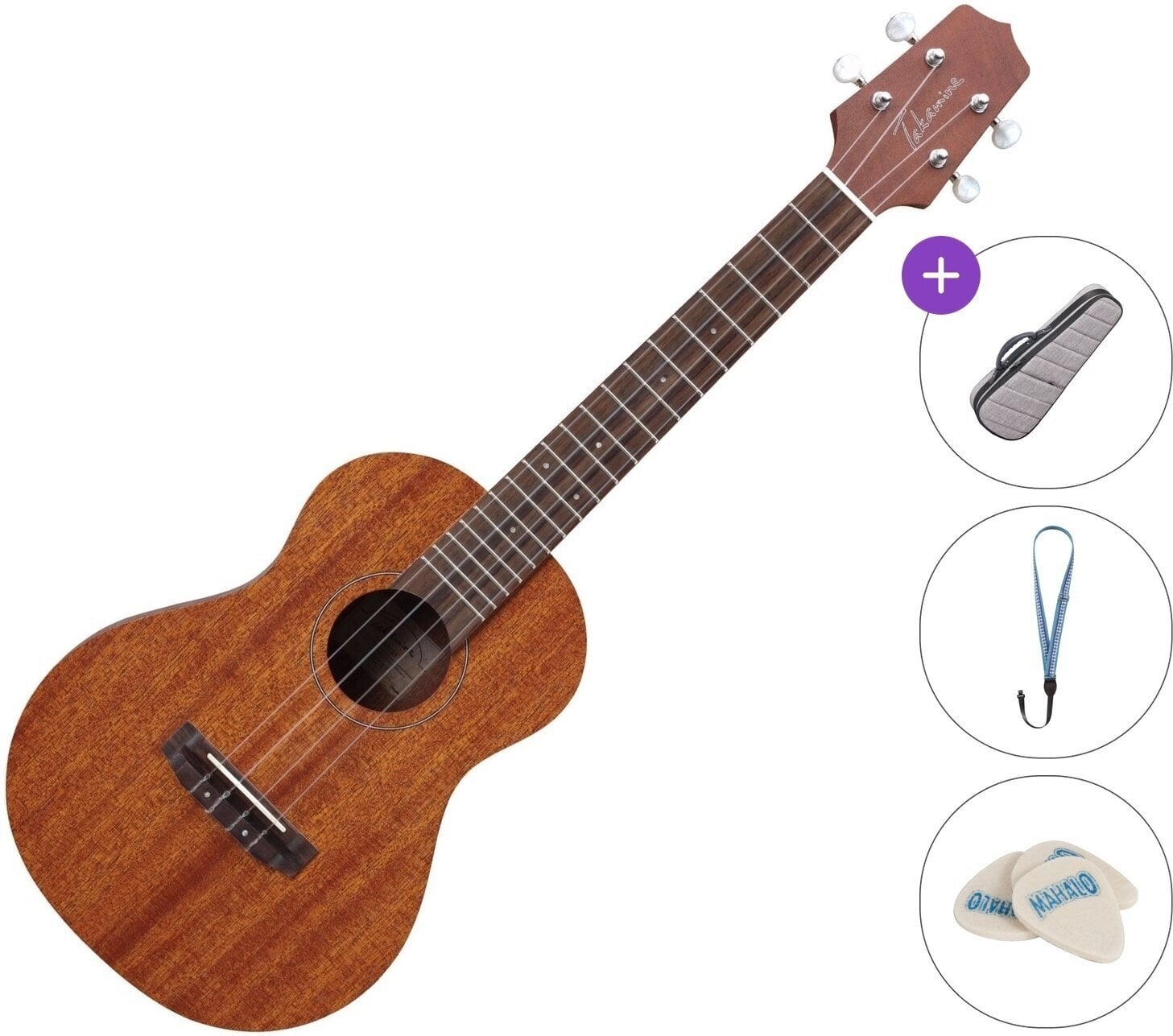 Ukulele tenore Takamine GUT1 Standard SET Natural Ukulele tenore