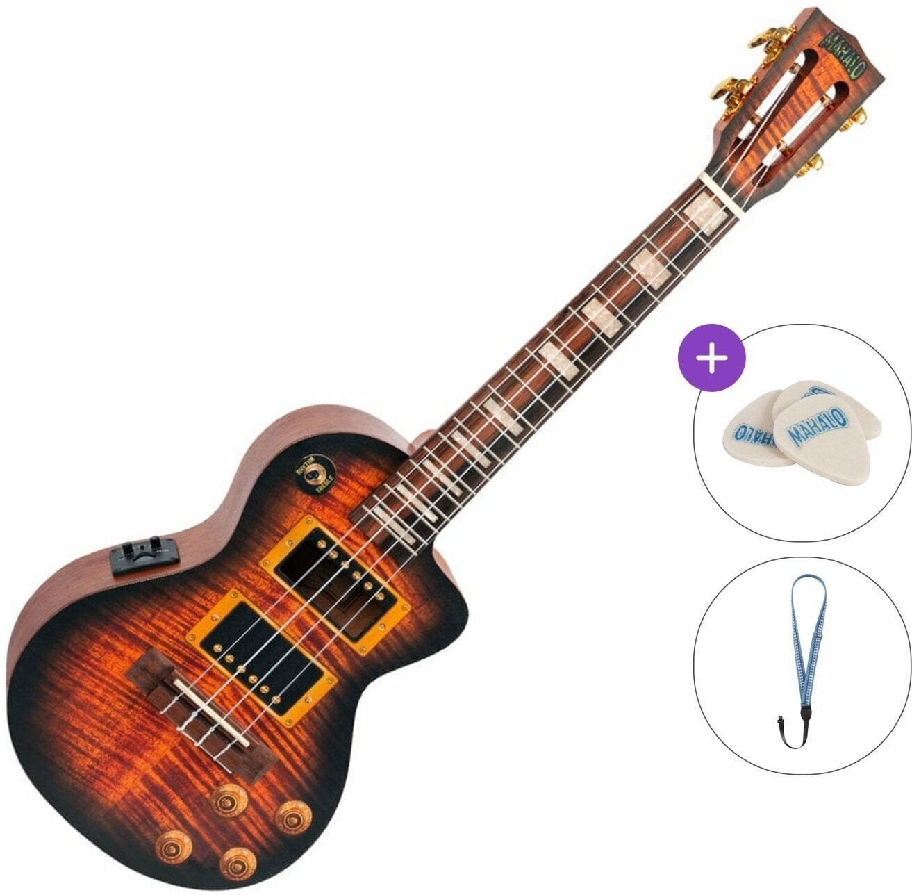 Tenor Ukulele Mahalo MA3EG Artist Elite Series Basic SET Graphic Art Design Tenor Ukulele