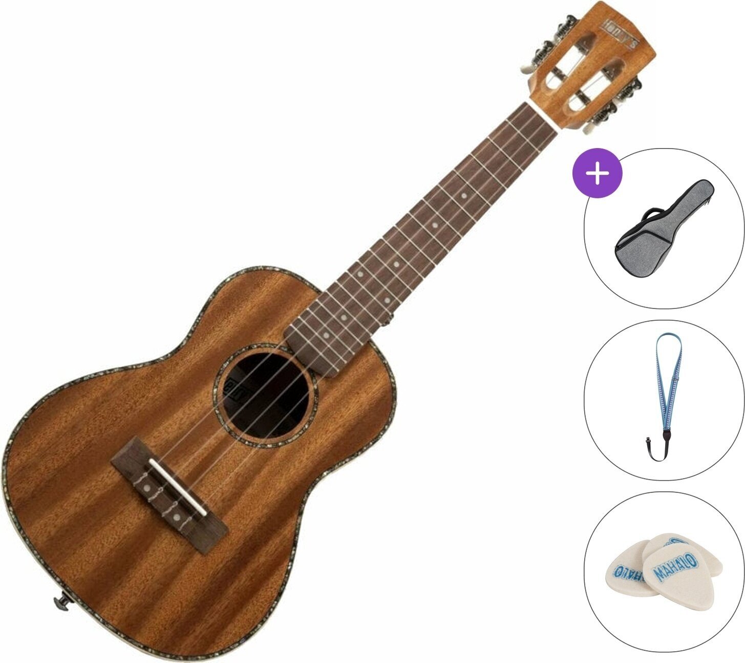 Konzert-Ukulele Henry's HEUKE50P-C01 Standard SET Natural Konzert-Ukulele