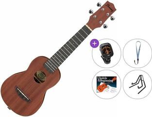 Soprano Ukulele Ibanez UKS100-OPN Premium SET Open Pore Natural Soprano Ukulele
