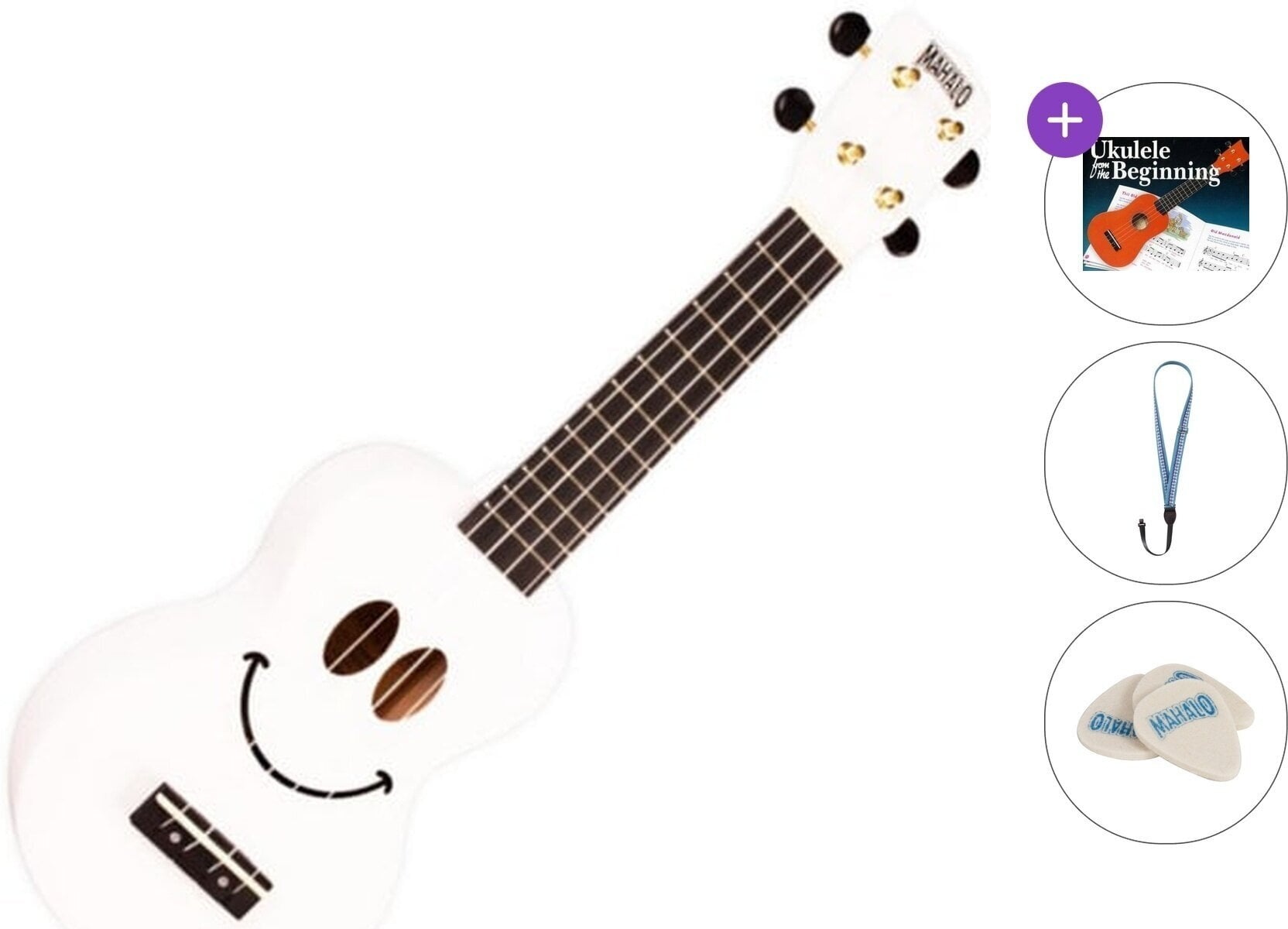 Sopraninė ukulelė Mahalo U-SMILE Basic SET White Sopraninė ukulelė