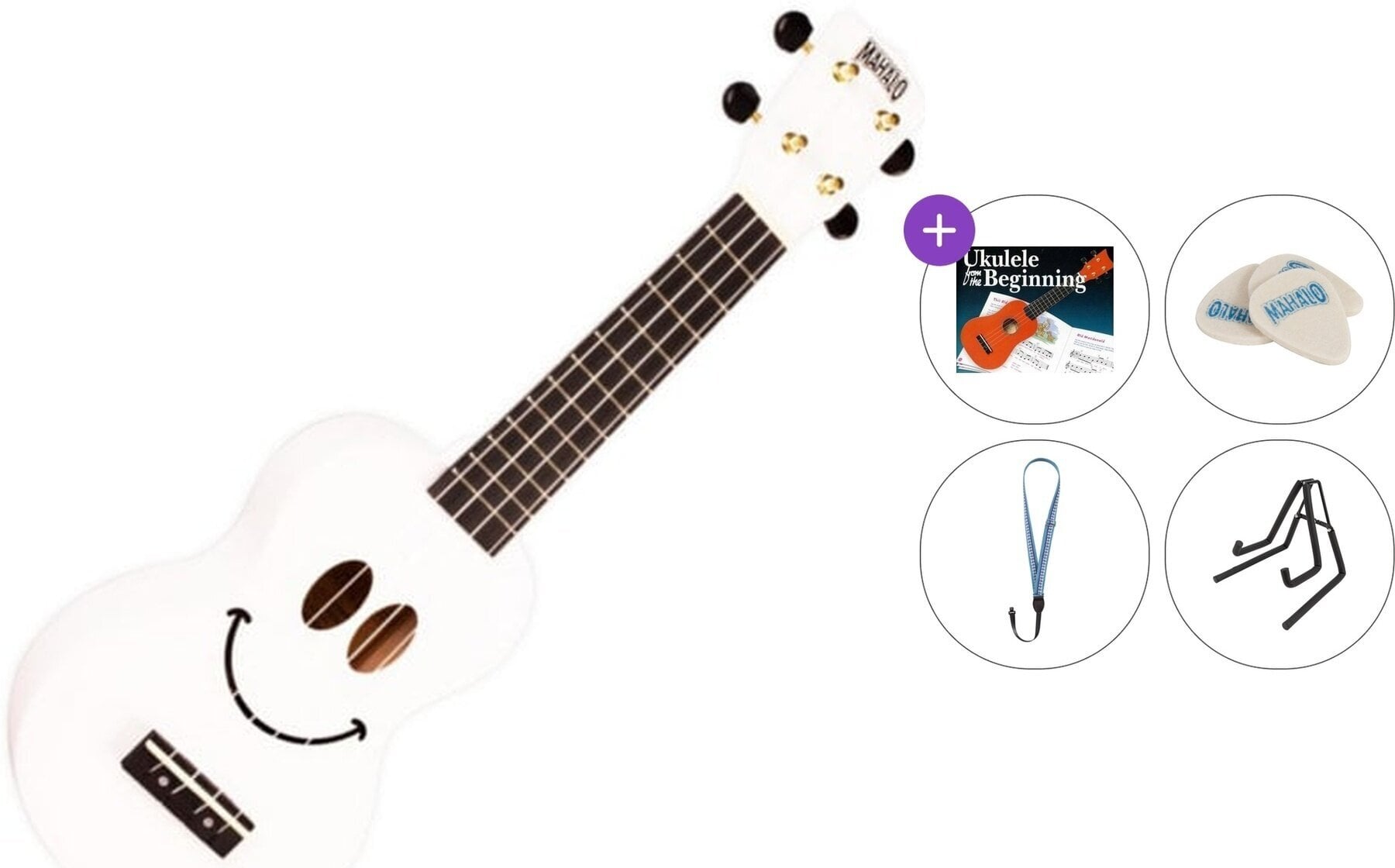 Sopraninė ukulelė Mahalo U-SMILE Standard SET White Sopraninė ukulelė