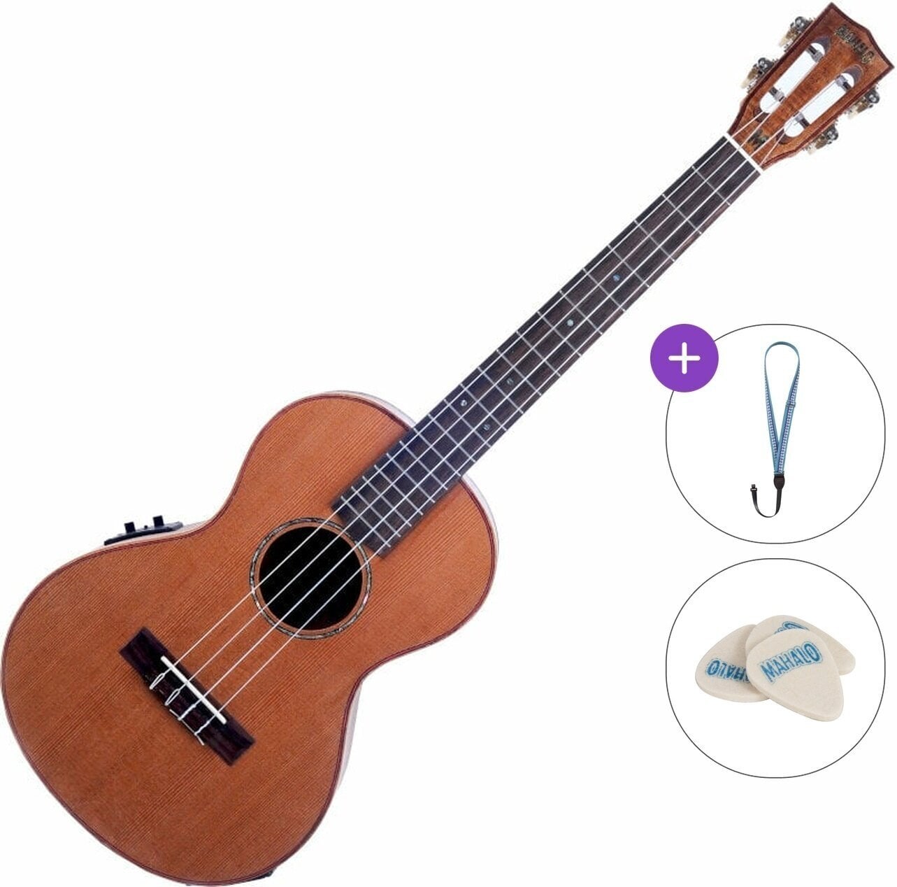Bariton-ukelele Mahalo MM4E Basic SET Natural Bariton-ukelele