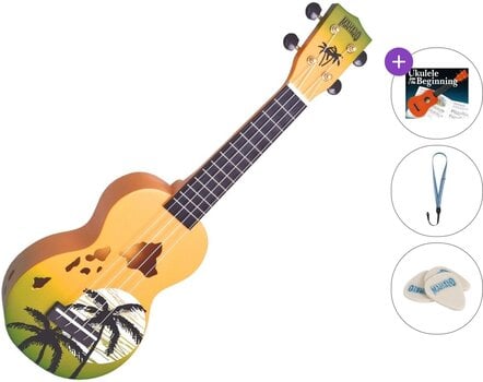 Soprano Ukulele Mahalo Hawaii Standard SET Hawaii Green Burst Soprano Ukulele - 1