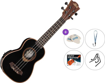 Soprano Ukulele LAG BABYTKU-118SE Premium SET Black Soprano Ukulele - 1