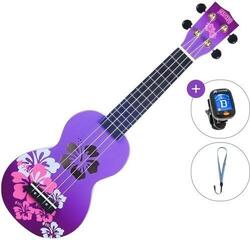 Soprano Ukulele Mahalo Hibiscus Basic SET Hibiscus Purple Burst Soprano Ukulele