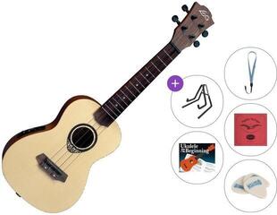 Concert Ukulele LAG TKU-150 Tiki Uku Premium SET Natural Concert Ukulele