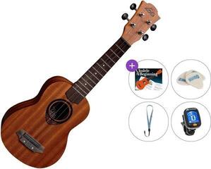 Ukulele soprano LAG TKU-8S Tiki Standard SET Natural Satin Ukulele soprano