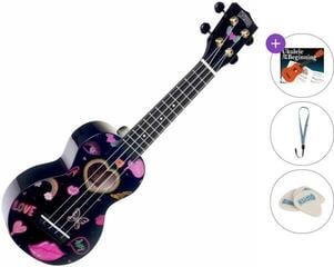 Сопрано укулеле Mahalo Heart Standard SET Heart Black Сопрано укулеле
