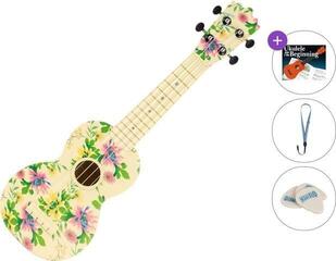 Ukulele soprano Pasadena WU-21F3-WH Standard SET Floral Ukulele soprano
