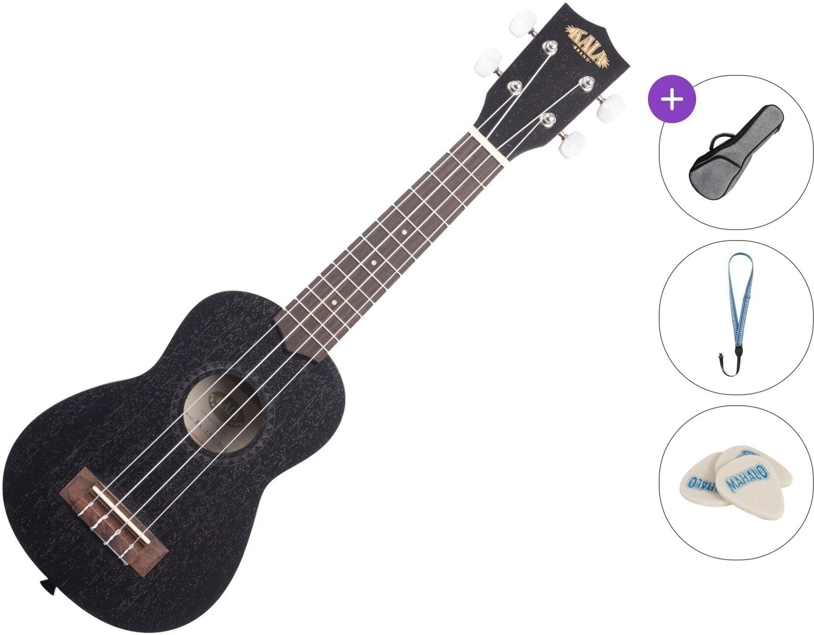 Sopran ukulele Kala KA-15S Standard SET Black Sopran ukulele