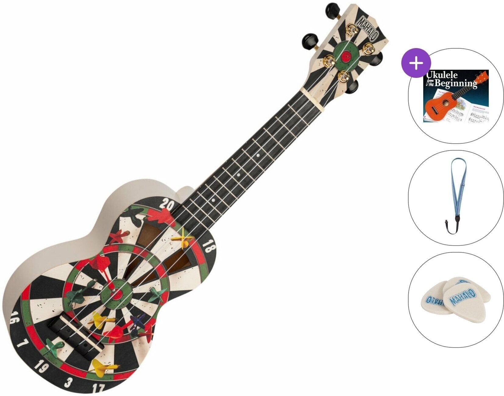 Soprano Ukulele Mahalo MA1DR Art Series Standard SET Darts Soprano Ukulele