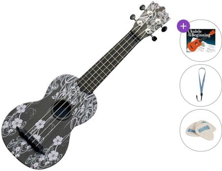 Sopraninė ukulelė Pasadena WU-21F7-BK Standard SET Floral Black Sopraninė ukulelė - 1