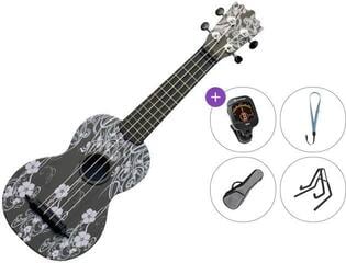 Sopraninė ukulelė Pasadena WU-21F7-BK Premium SET Floral Black Sopraninė ukulelė