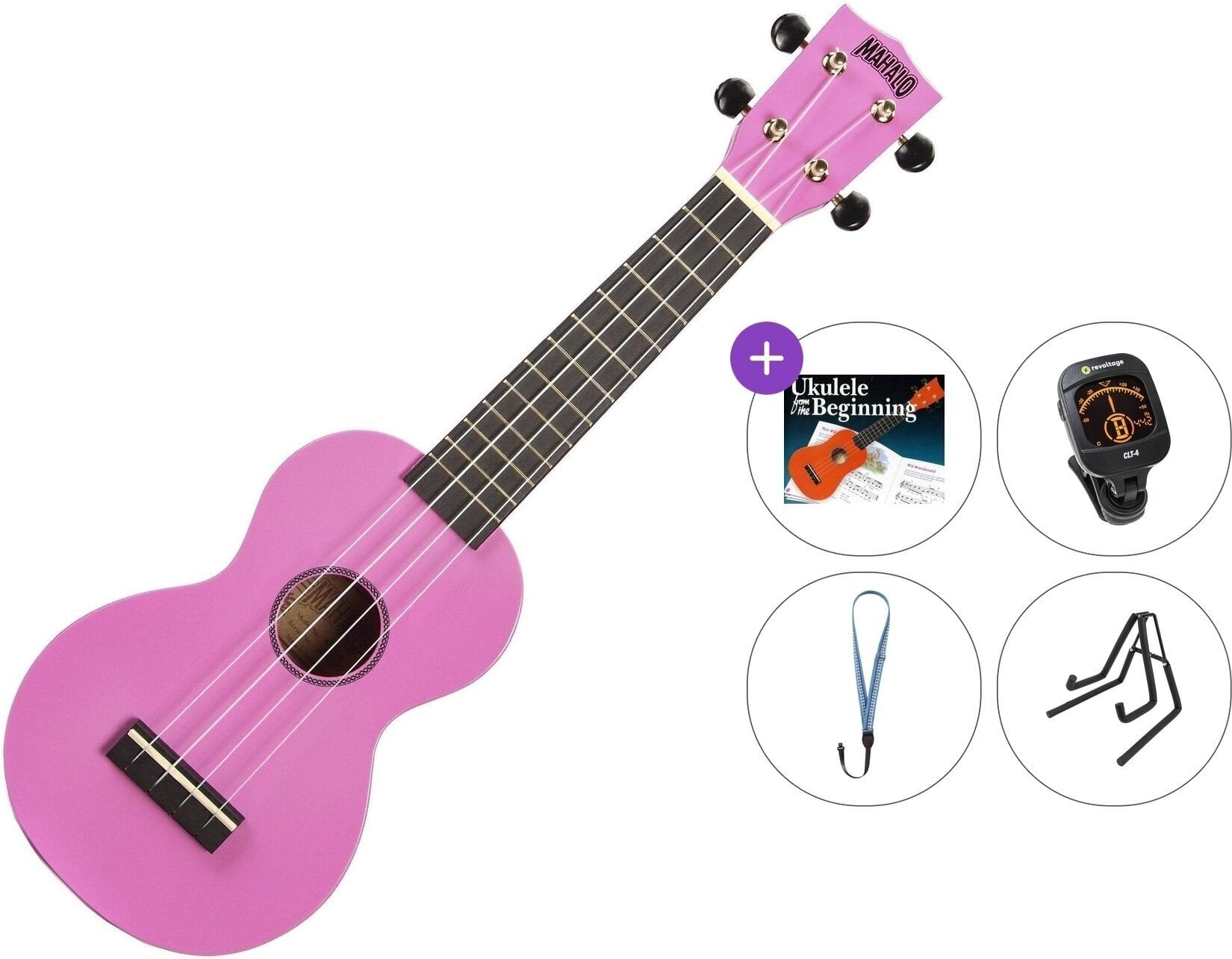 Сопрано укулеле Mahalo MR1 Standard SET Pink Сопрано укулеле