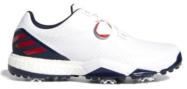 Calçado de golfe para homem Adidas Adipower 4Orged Boa Mens Golf Shoes Cloud White/Collegiate Red/Collegiate Navy UK 9