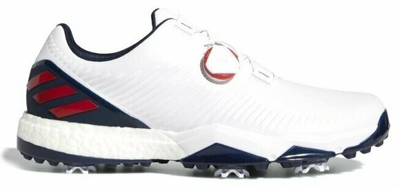 Calçado de golfe para homem Adidas Adipower 4Orged Boa Mens Golf Shoes Cloud White/Collegiate Red/Collegiate Navy UK 9 - 1