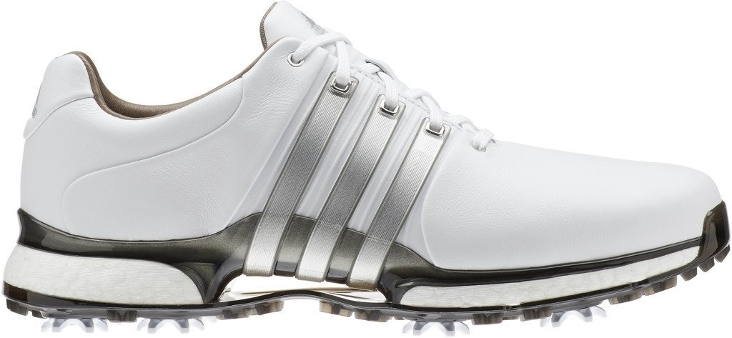Chaussures de golf pour hommes Adidas Tour360 XT Mens Golf Shoes Cloud White/Silver Metallic/Dark Silver Metallic UK 7