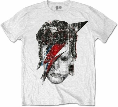 T-Shirt David Bowie T-Shirt Halftone Flash Face Unisex Weiß L - 1