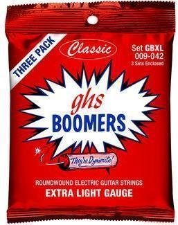 Snaren voor elektrische gitaar GHS Boomers Extra Light 3-pack