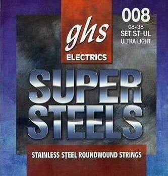 Snaren voor elektrische gitaar GHS Super Steels 8-38 - 1