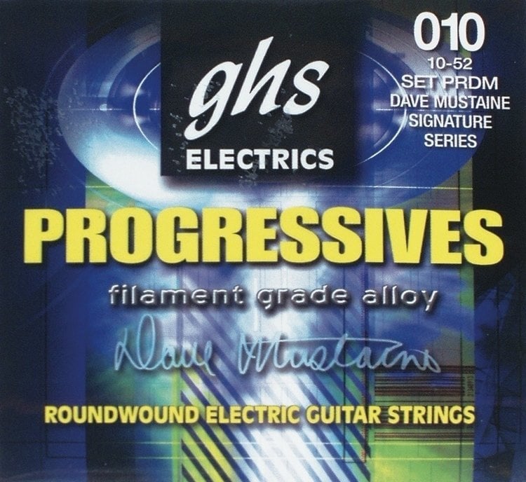 E-guitar strings GHS Dave Mustaine Progessives 10-52