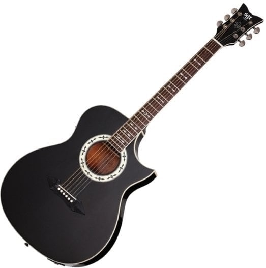 Elektro-akoestische gitaar Schecter SGR SA-1 Gloss Black