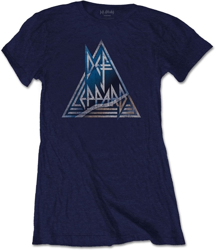 T-shirt Def Leppard T-shirt Triangle Logo Femme Navy L