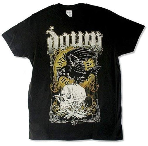 T-Shirt Down T-Shirt Swamp Skull Unisex Black L