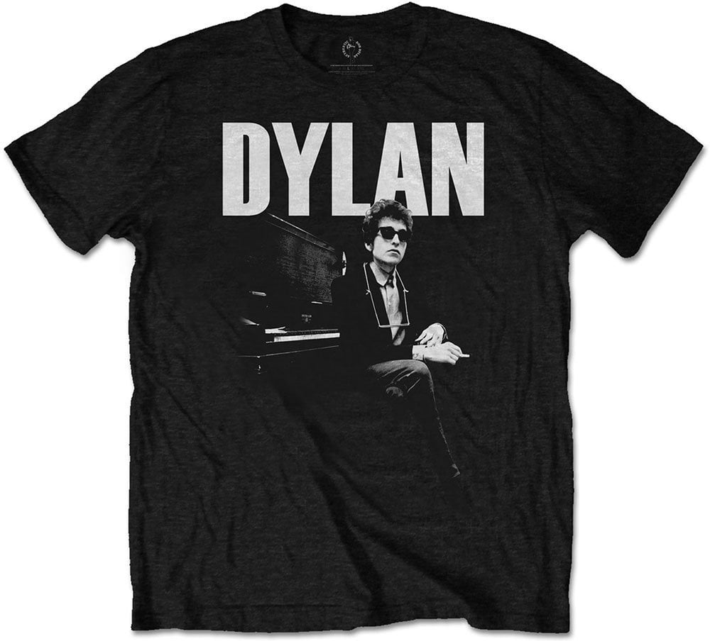 T-shirt Bob Dylan T-shirt At Piano Unisex Black 2XL