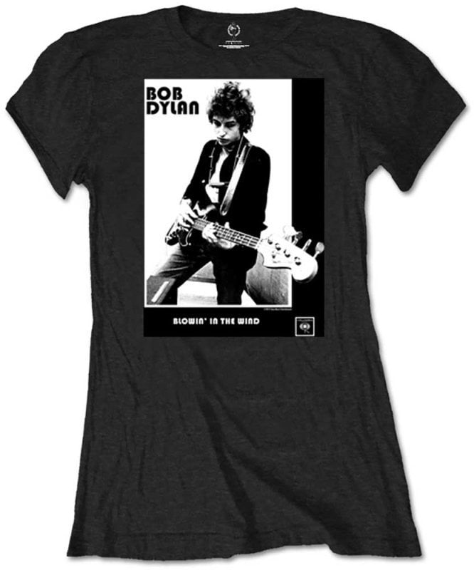 T-Shirt Bob Dylan T-Shirt Blowing in the Wind Damen Black L