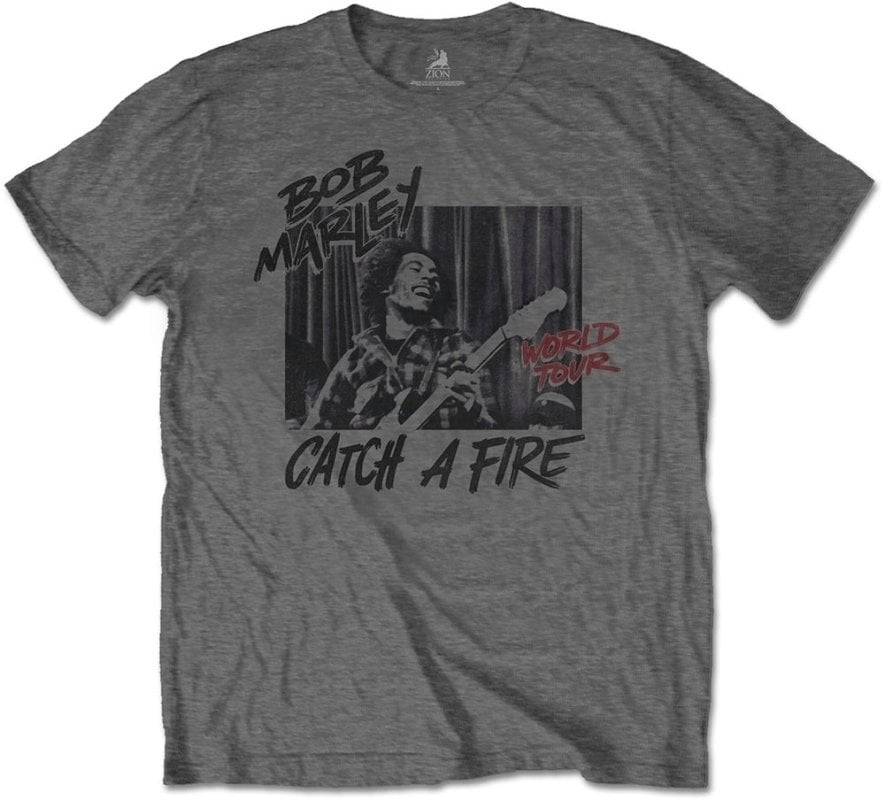 T-Shirt Bob Marley T-Shirt Catch A Fire World Tour Grey XL