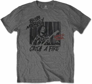 T-Shirt Bob Marley T-Shirt Catch A Fire World Tour Grau 2XL - 1