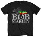 Bob Marley Distressed Logo Black S T-Shirt
