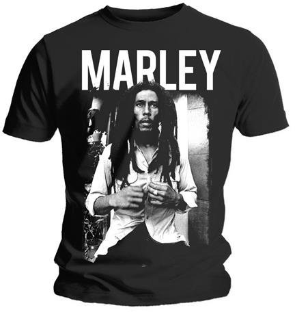 T-Shirt Bob Marley T-Shirt Logo Unisex Black/White L