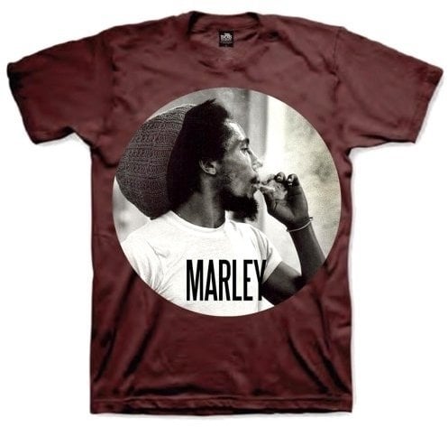 Skjorte Bob Marley Skjorte Unisex Smokin Circle Brown L