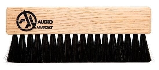 Brosse pour disques LP Audio Anatomy Vinyl Brush And Goat Hair Oak Wood Black Brosser