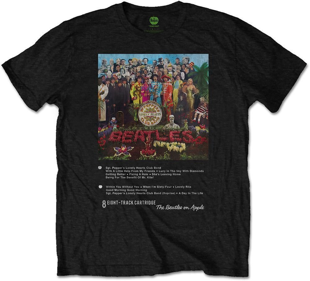 T-Shirt The Beatles T-Shirt Sgt Pepper 8 Track Black L