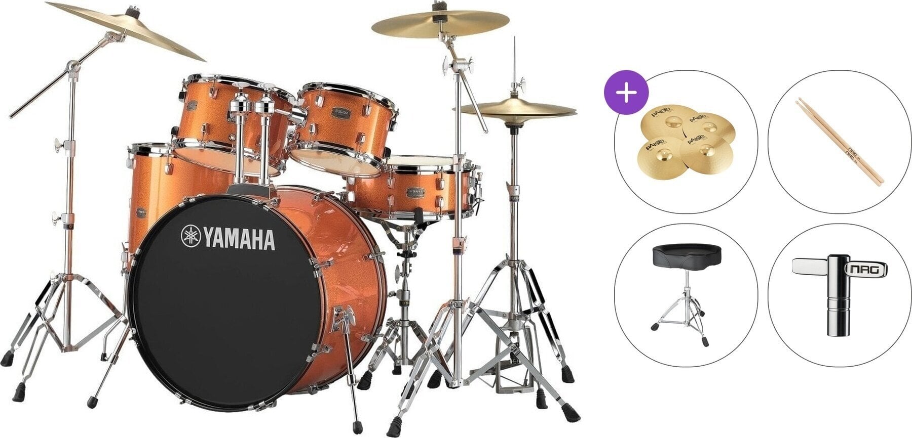 Drumkit Yamaha RDP2F5OGSET Rydeen Premium SET Orange Glitter Drumkit