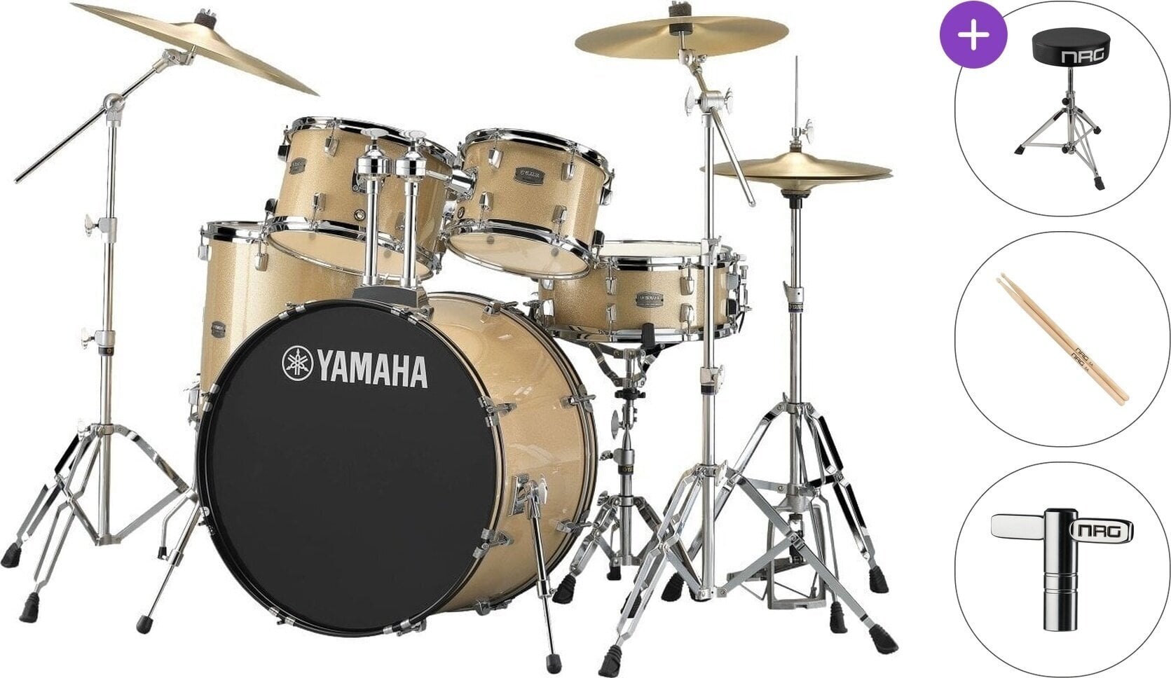 Drumkit Yamaha RDP2F5CGSET Rydeen Standard SET Champagne Glitter Drumkit