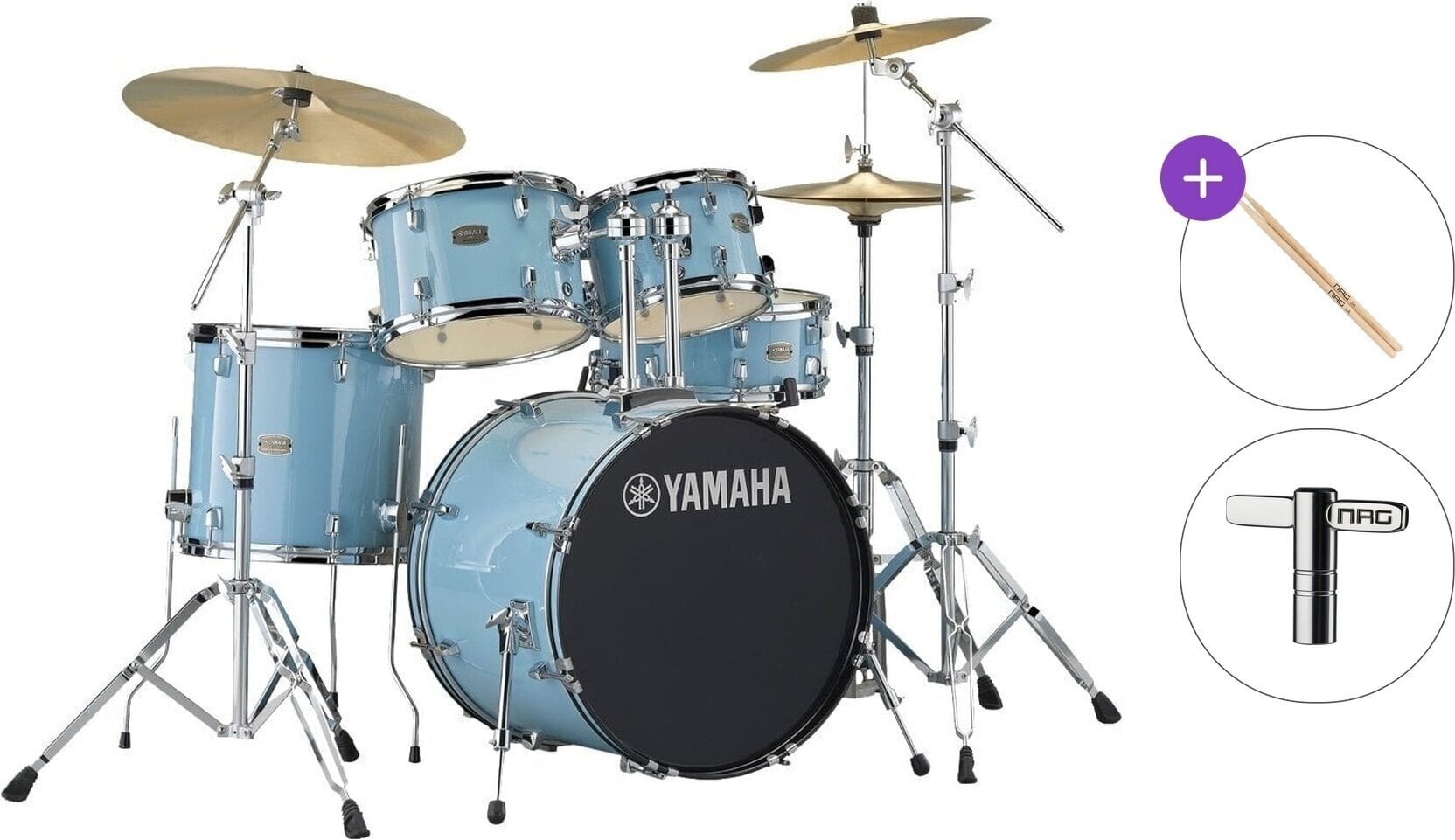 Set de tobe acustice Yamaha RDP0F5GBSET Rydeen Basic SET Gloss Pale Blue Set de tobe acustice
