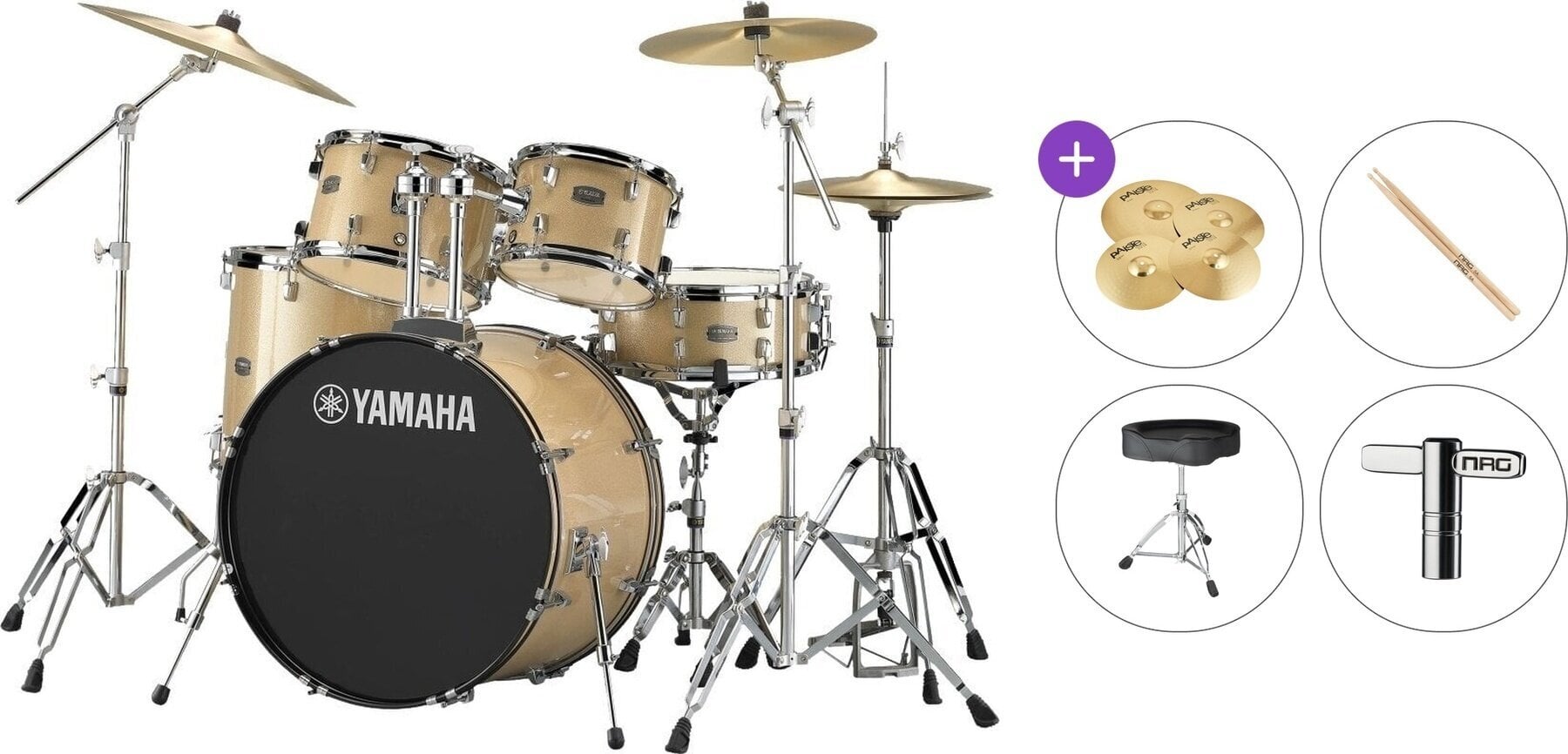 Drumkit Yamaha RDP0F5CGSET Rydeen Premium SET Champagne Glitter Drumkit