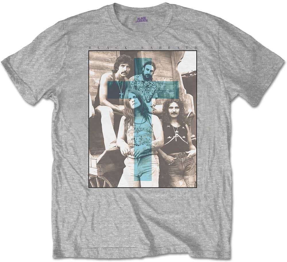 T-shirt Black Sabbath T-shirt Blue Cross Gris S