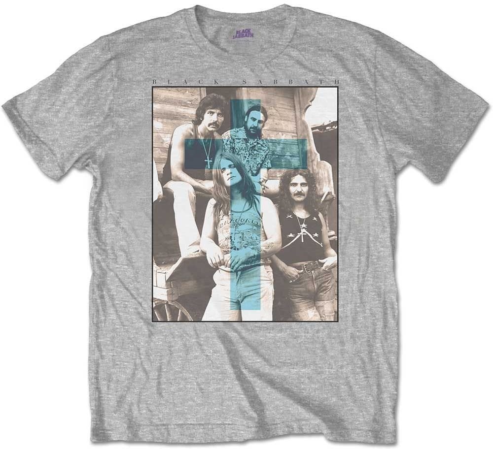 T-Shirt Black Sabbath T-Shirt Blue Cross Unisex Grey 2XL