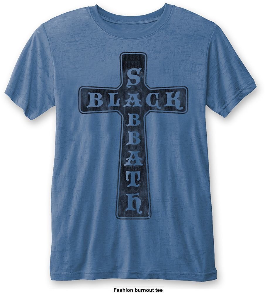 Camiseta de manga corta Black Sabbath Camiseta de manga corta Vintage Cross Azul L