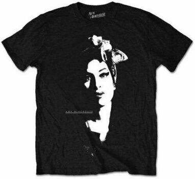T-Shirt Amy Winehouse T-Shirt Scarf Portrait Schwarz L - 1