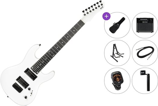 7-string Electric Guitar PSD Guitars SPS-1007 Premium SET Matte White 7-string Electric Guitar - 1