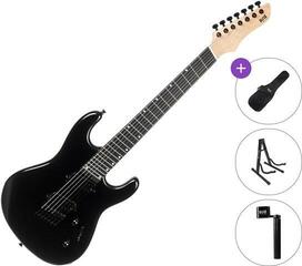 Multiscale electric guitar PSD Guitars SPS-1007M-F Basic SET Dark Night Black Multiscale electric guitar