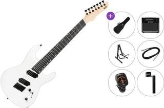 Multiscale electric guitar PSD Guitars SPS-1007F Premium SET White Crystal Multiscale electric guitar
